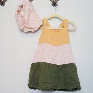 Hanna Andersson Colorblock Dress & Bloomer Set In Cotton Muslin - Size 2T